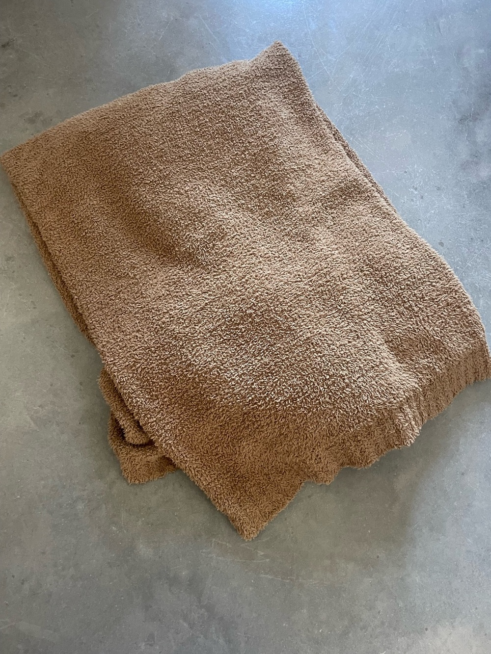 Barefoot Dreams Taupe Plush Throw Blanket